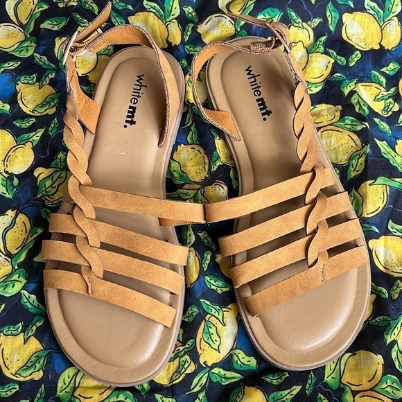 Brand New White Mountain Braided Tan Multi-Strap Gladiator Ankle Strap Sandals - Picture 15 of 15